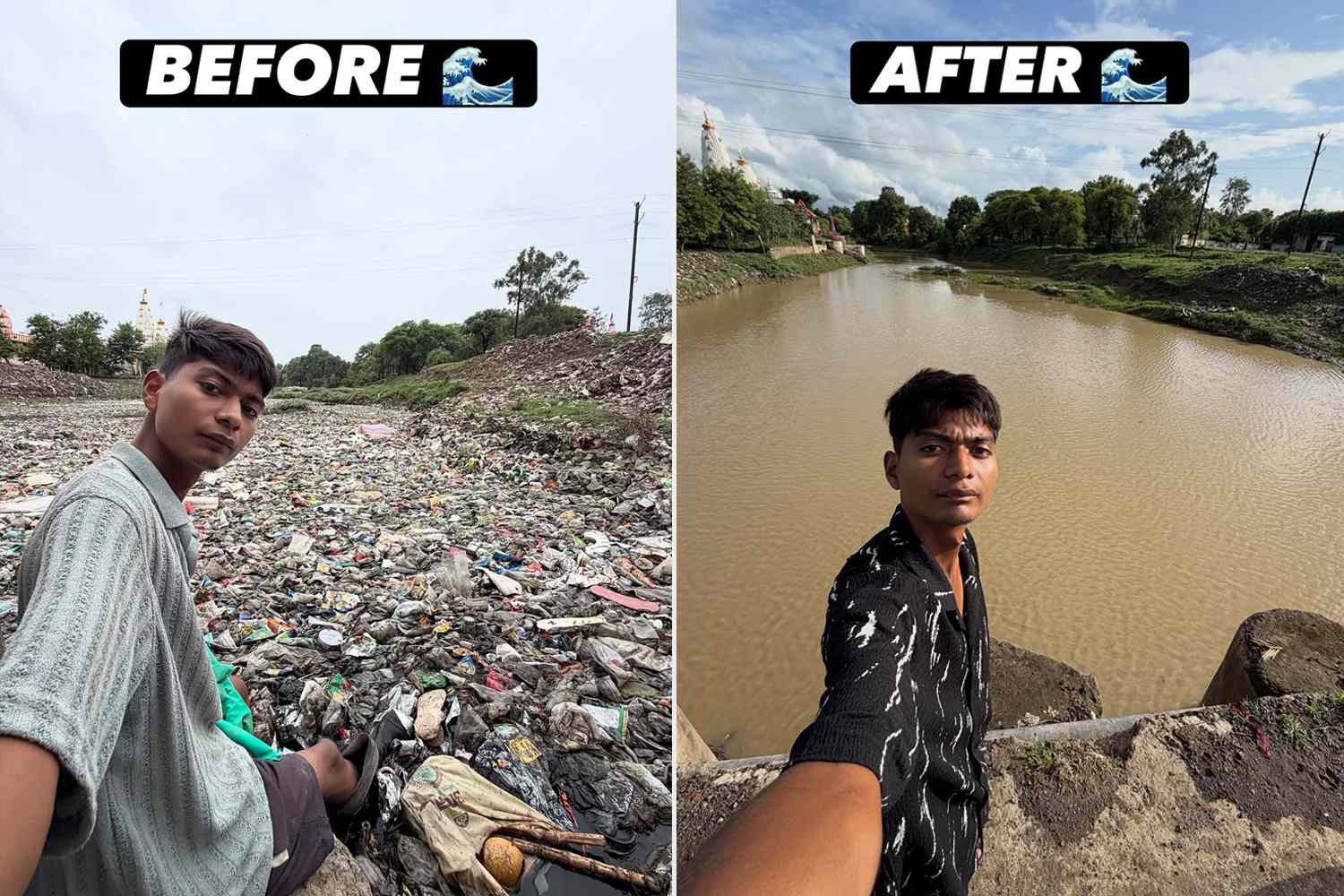 College Student, 21, Has Spent Months Cleaning Up Local Trash-Filled River by Hand, Shares Jaw-Dropping Before-and-Afters