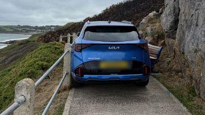 New Photo - Shocked walker finds SUV blocking route on Wales Coast Path