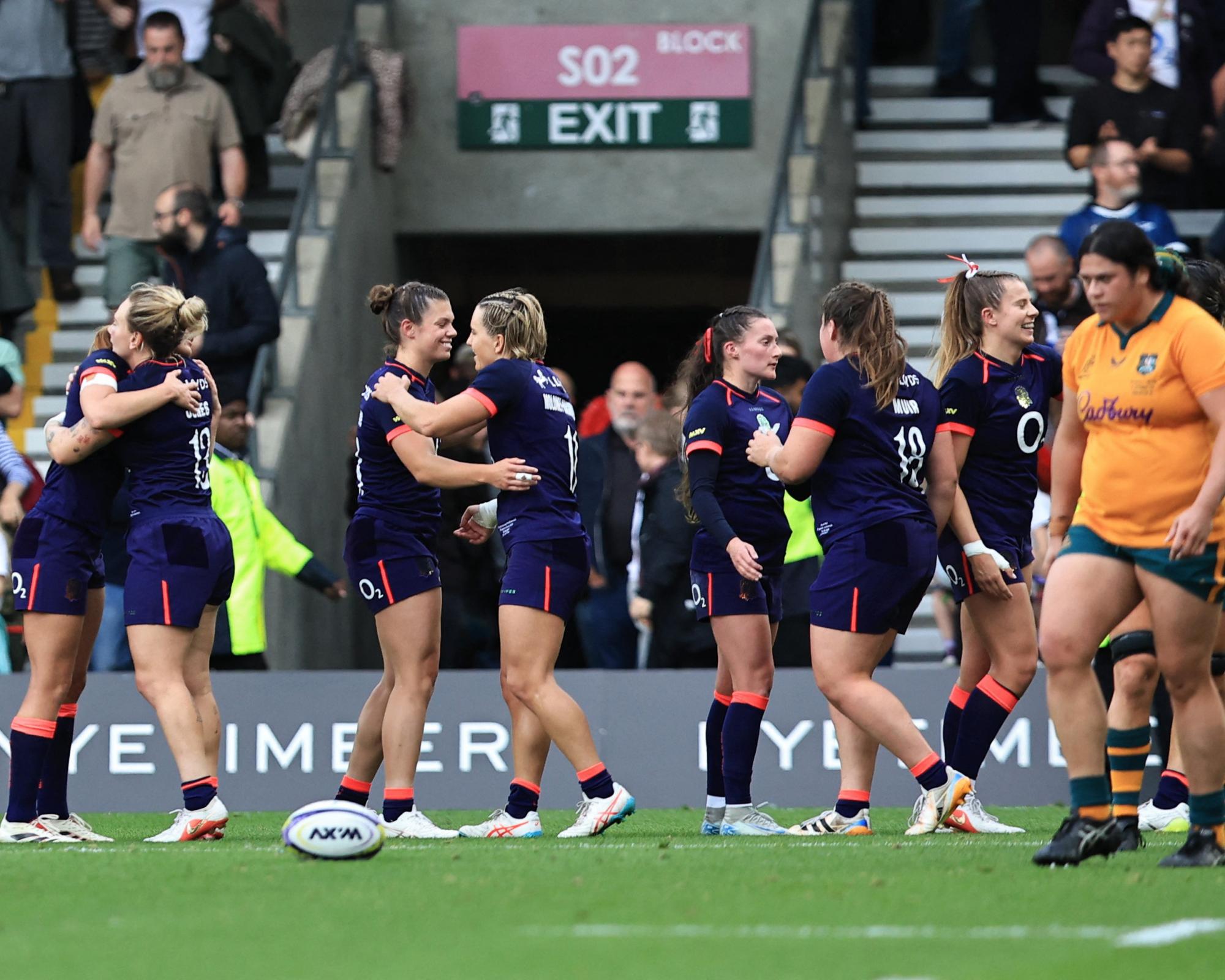 England survive slow start to overwhelm Australia in WXV with seven-try surge