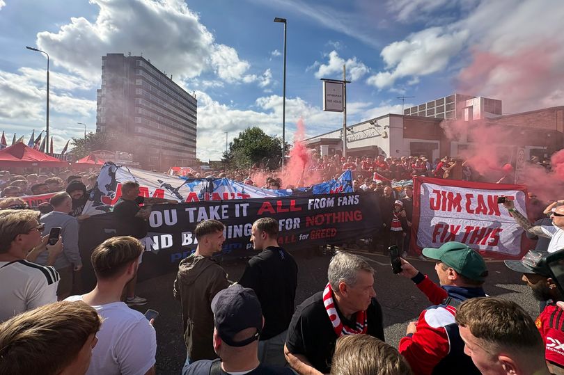 Man Utd fans target Glazers and Sir Jim Ratcliffe in furious protest before Man City derby