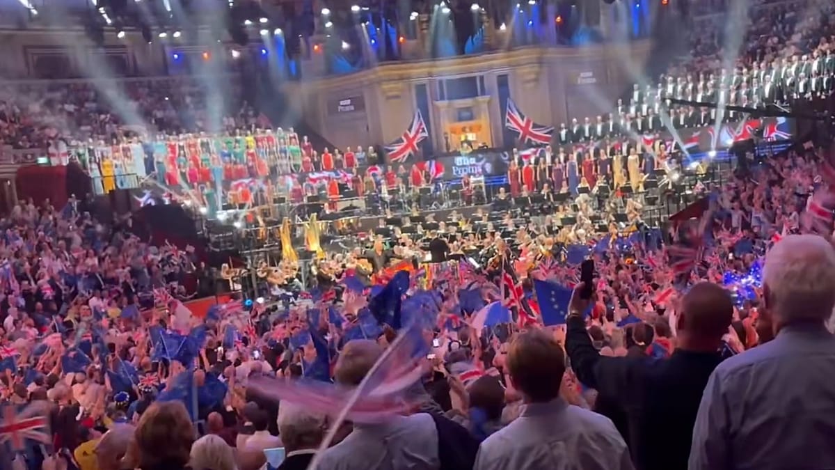 Sea of EU flags seems to outnumber Union Jacks at BBC's Last Night of the Proms