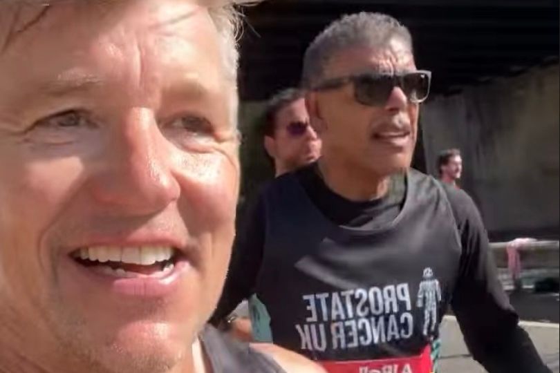 Emotional Chris Kamara's 'legs collapse' after finishing Great North Run with Ben Shephard