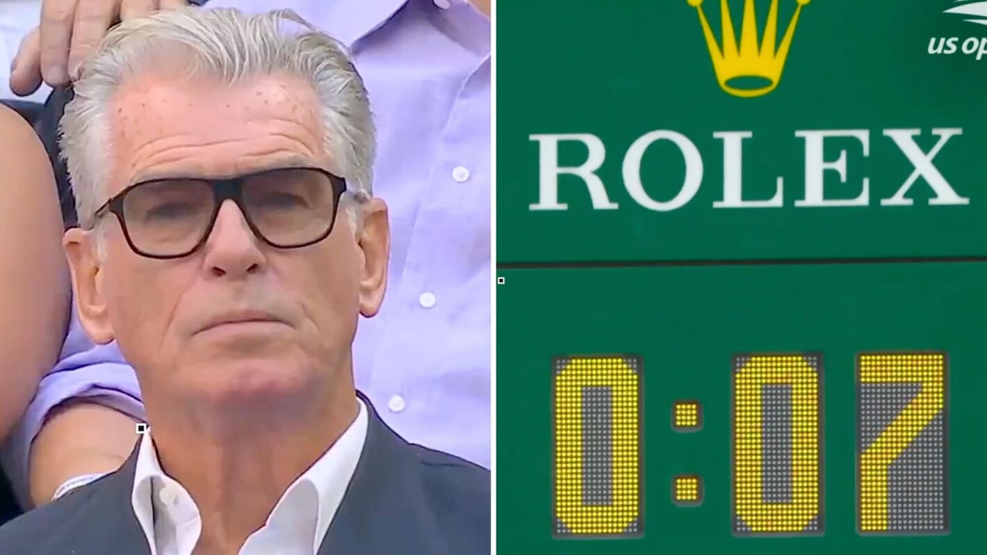 US Open Fans Go Wild for Pierce Brosnan ‘James Bond' Moment in Men's Final