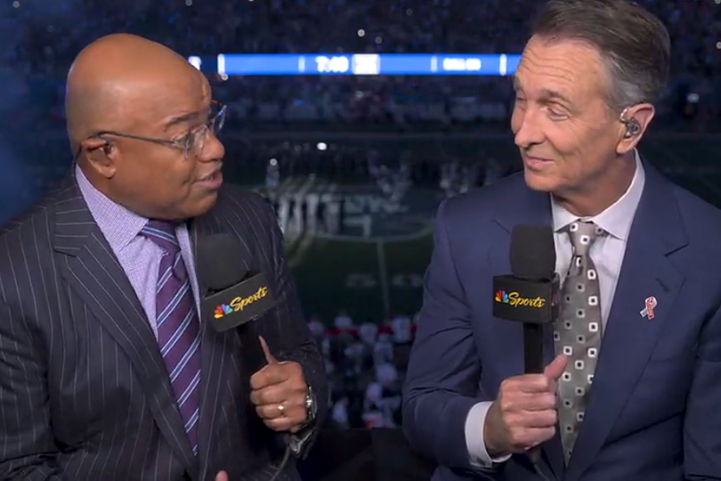 Cris Collinsworth told 'don't do that again' by Mike Tirico after wacky SNF scream - AOL