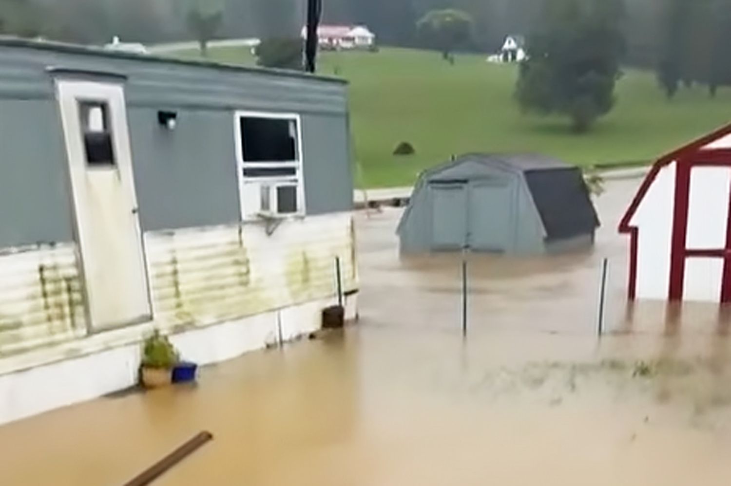 Flood damage in Canton Township, Washington County, PennsylvaniaCredit: WTAE-TV Pittsburgh/Youtube