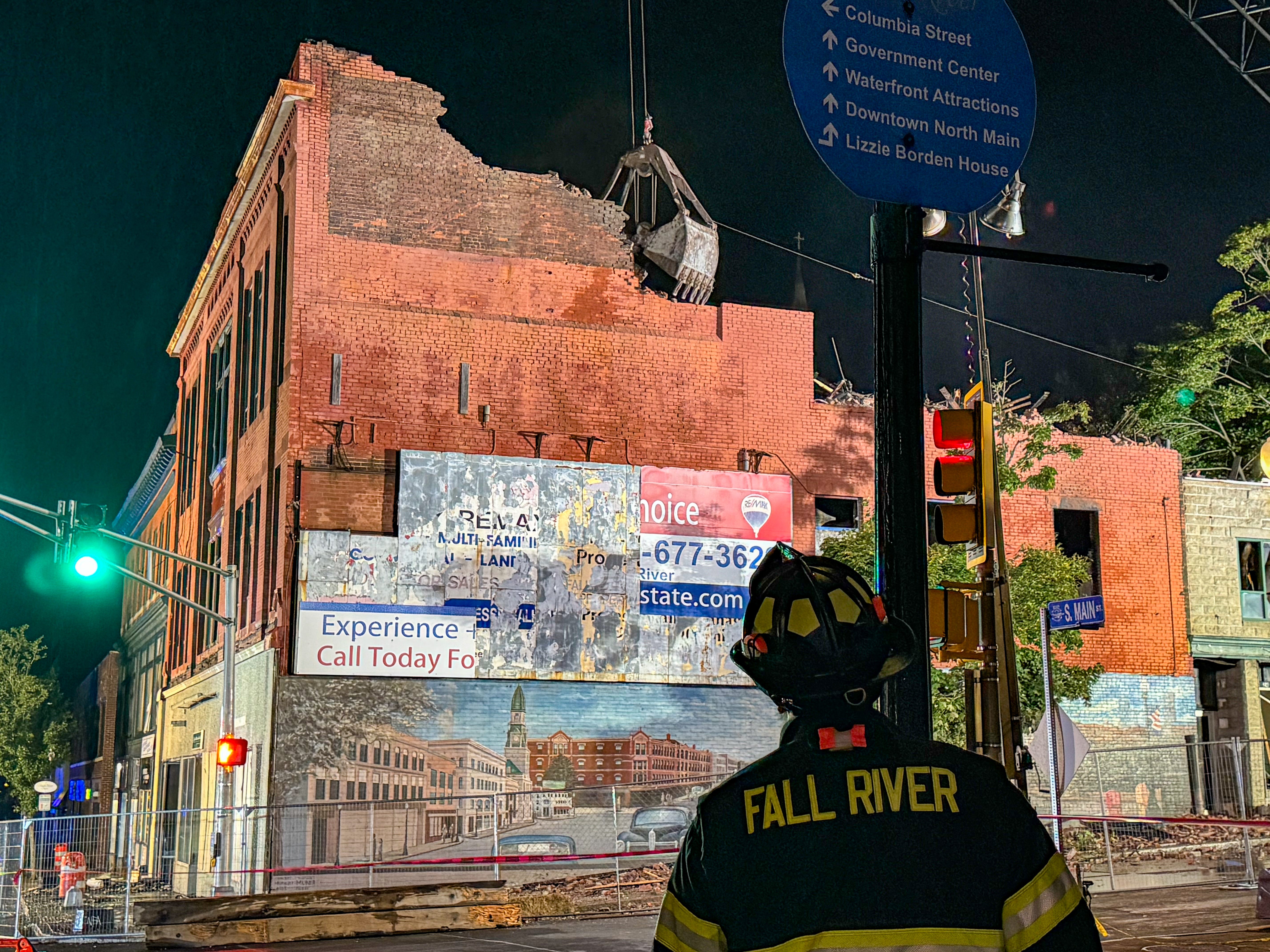Fallib Building Demolition begins on historic Fall River building destroyed in fire - AOL