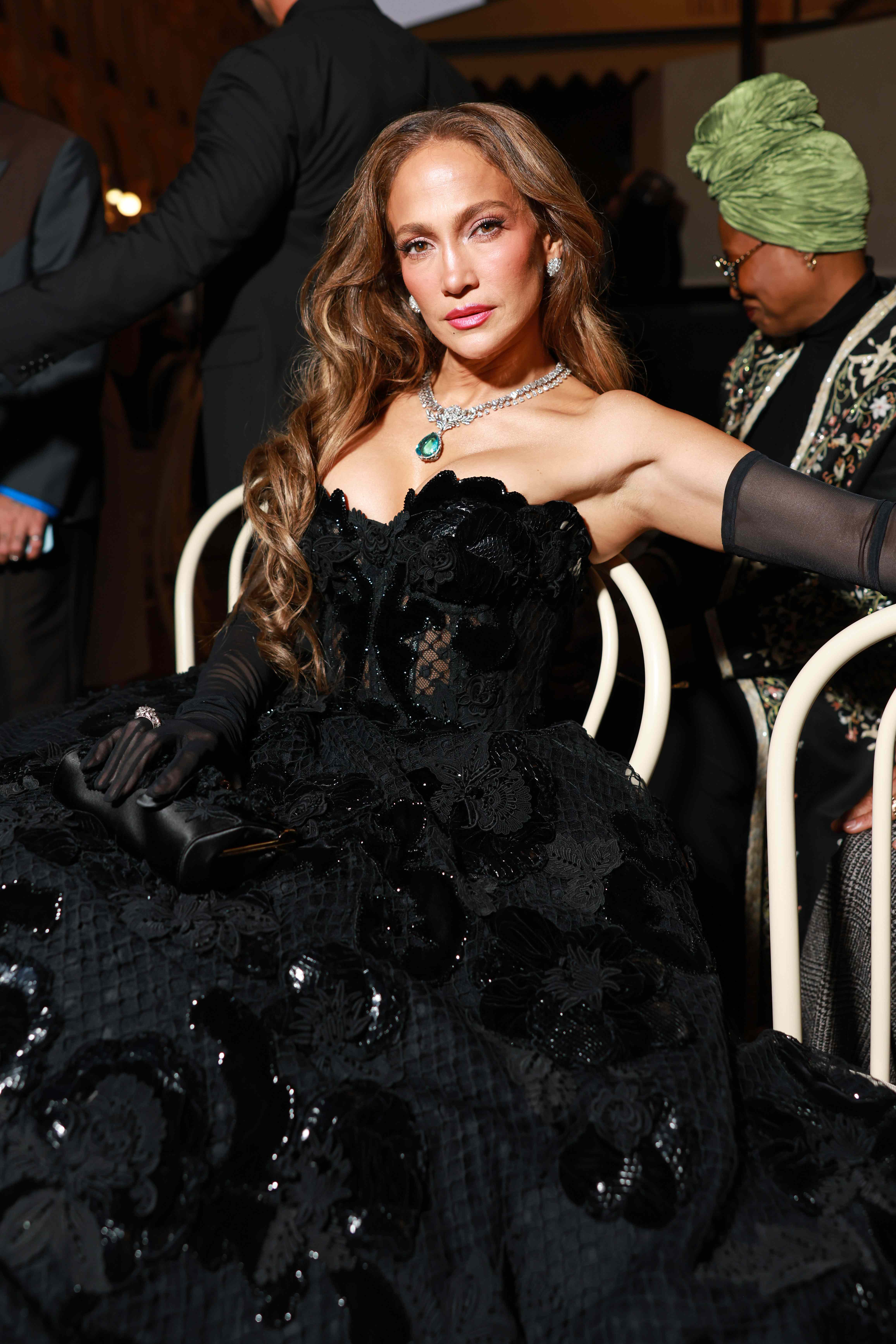 Jennifer Lopez Stuns in a Sheer Lace Dress and Tiny Black Underwear at Star-Studded Fashion Week After-Party