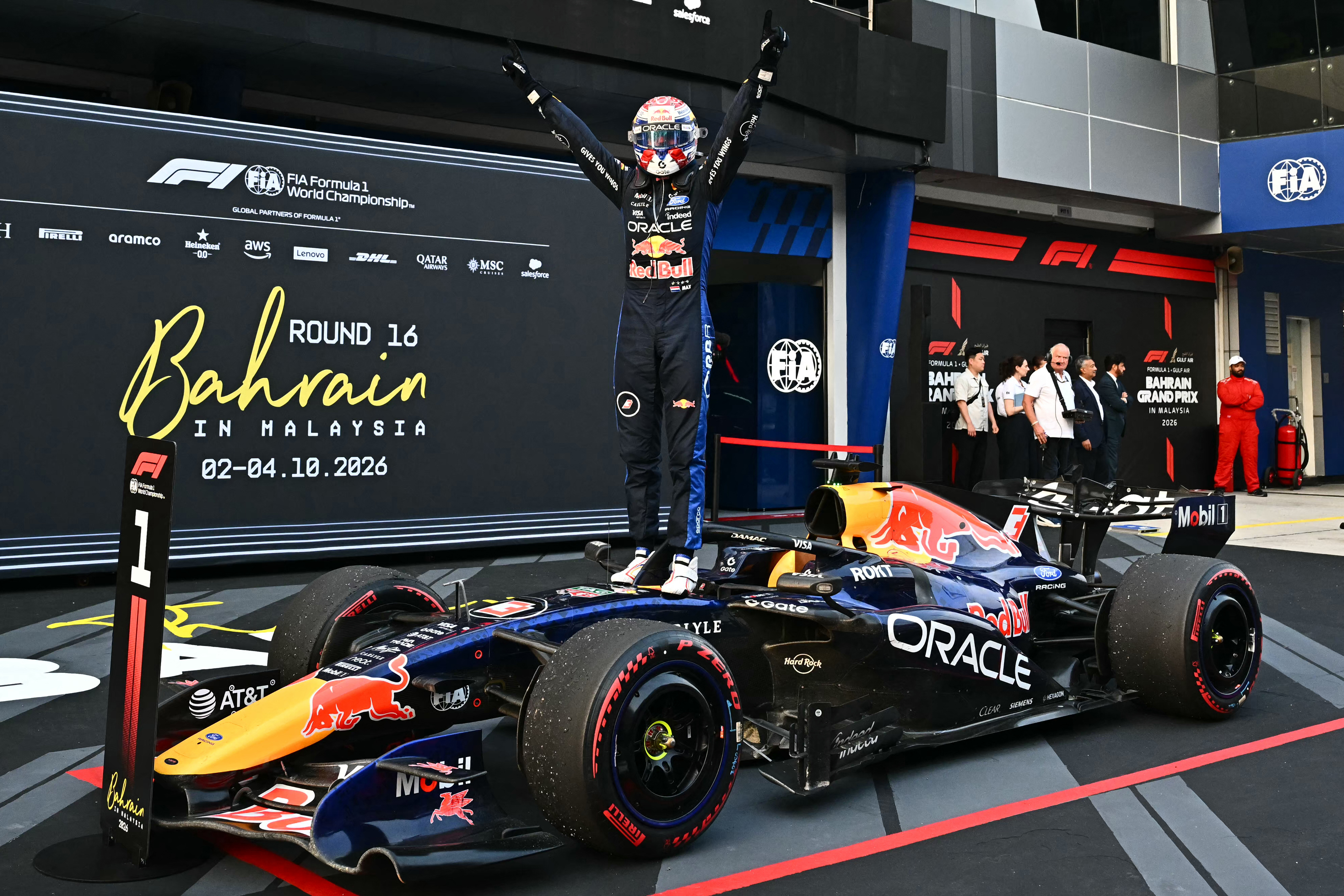 Max Verstappen celebrates Red Bull's first win of the 2026 season in Malaysia