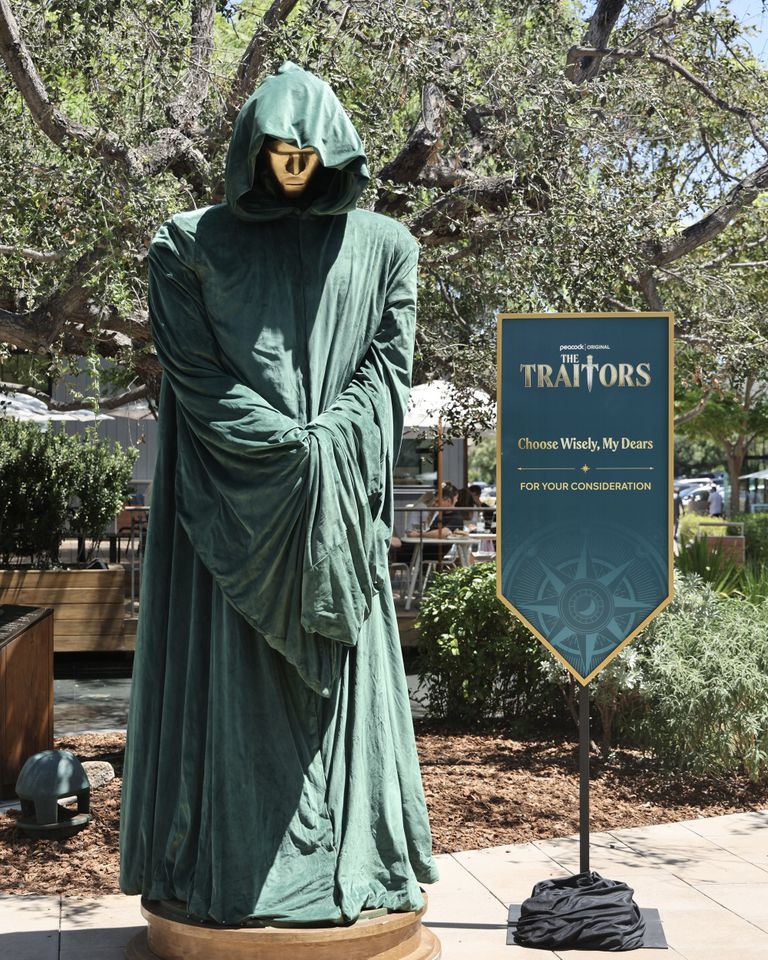 A ‘Traitors’ FYC statue installation.Credit: Randy Shropshire/Peacock