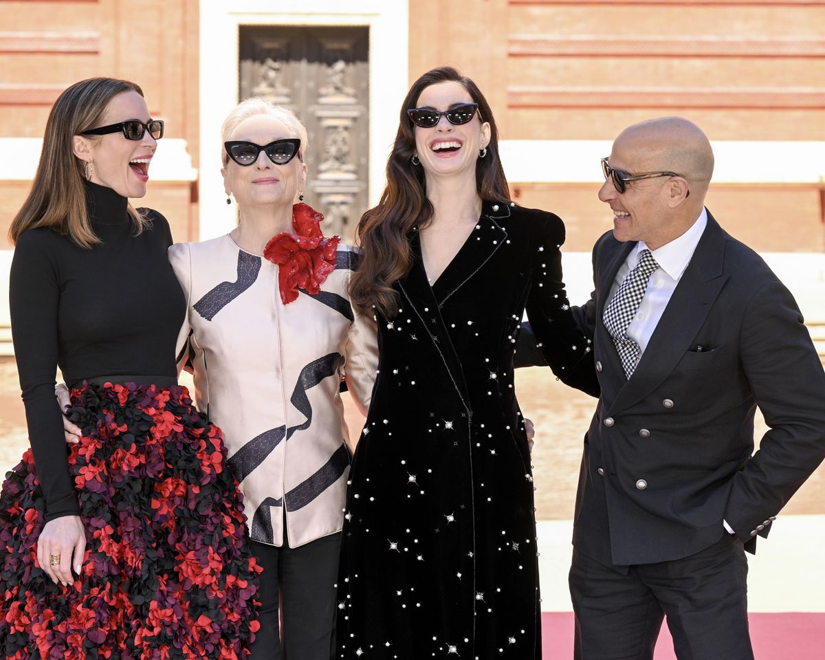 Emily Blunt, Meryl Streep, Anne Hathaway and Stanley Tucci at the UK Photocall of ‘The Devil Wears Prada 2.’Credit: Jeff Spicer/Getty Images for The Walt Disney Company Limited
