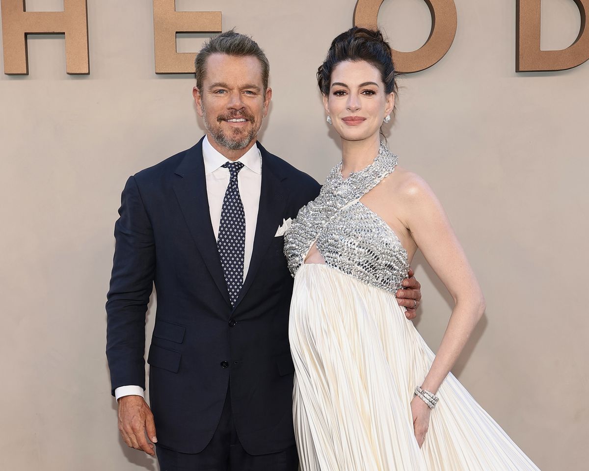 Matt Damon and Anne Hathaway at the premiere of “The Odyssey” on July 14, 2026 in New York City.Credit: Dimitrios Kambouris/Getty Images for Universal Pictures
