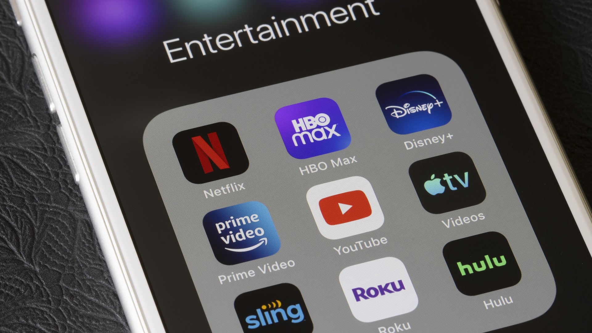 Discover a smartphone with streaming subscription apps, including YouTube, Netflix, HBO Max and Disney+