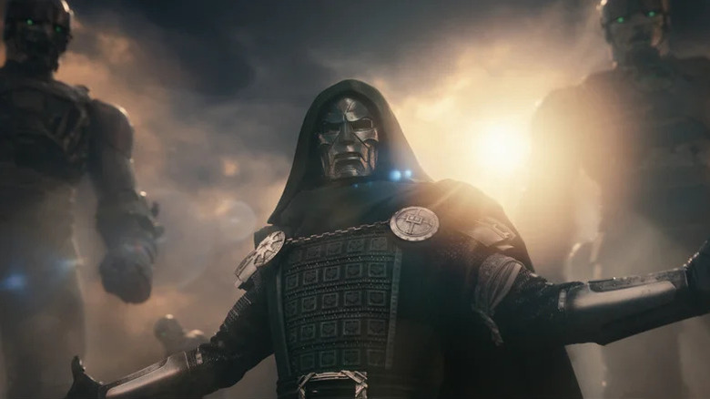 Doctor Doom with two large Sentinels in Avengers: Doomsday
