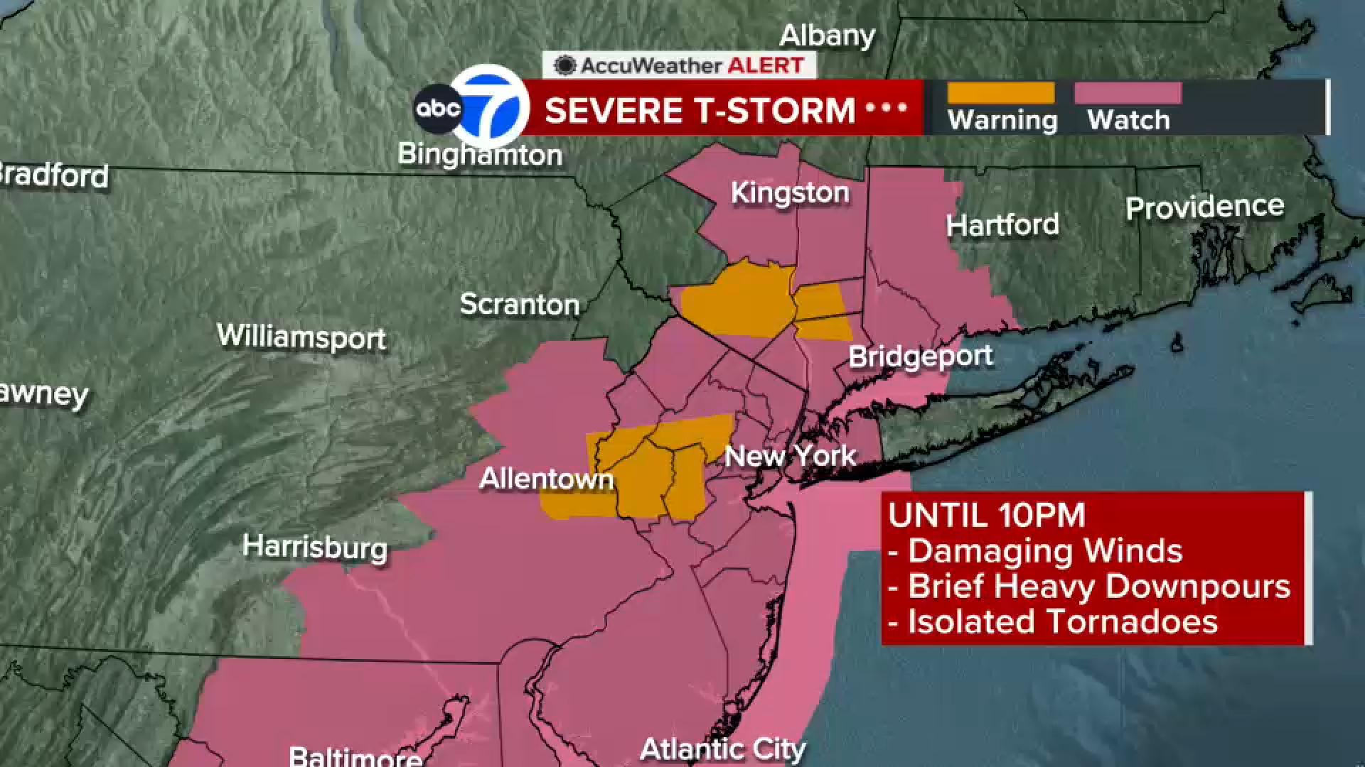 Severe Thunderstorm Watch issued for NYC and Tri-State, bringing threat ...