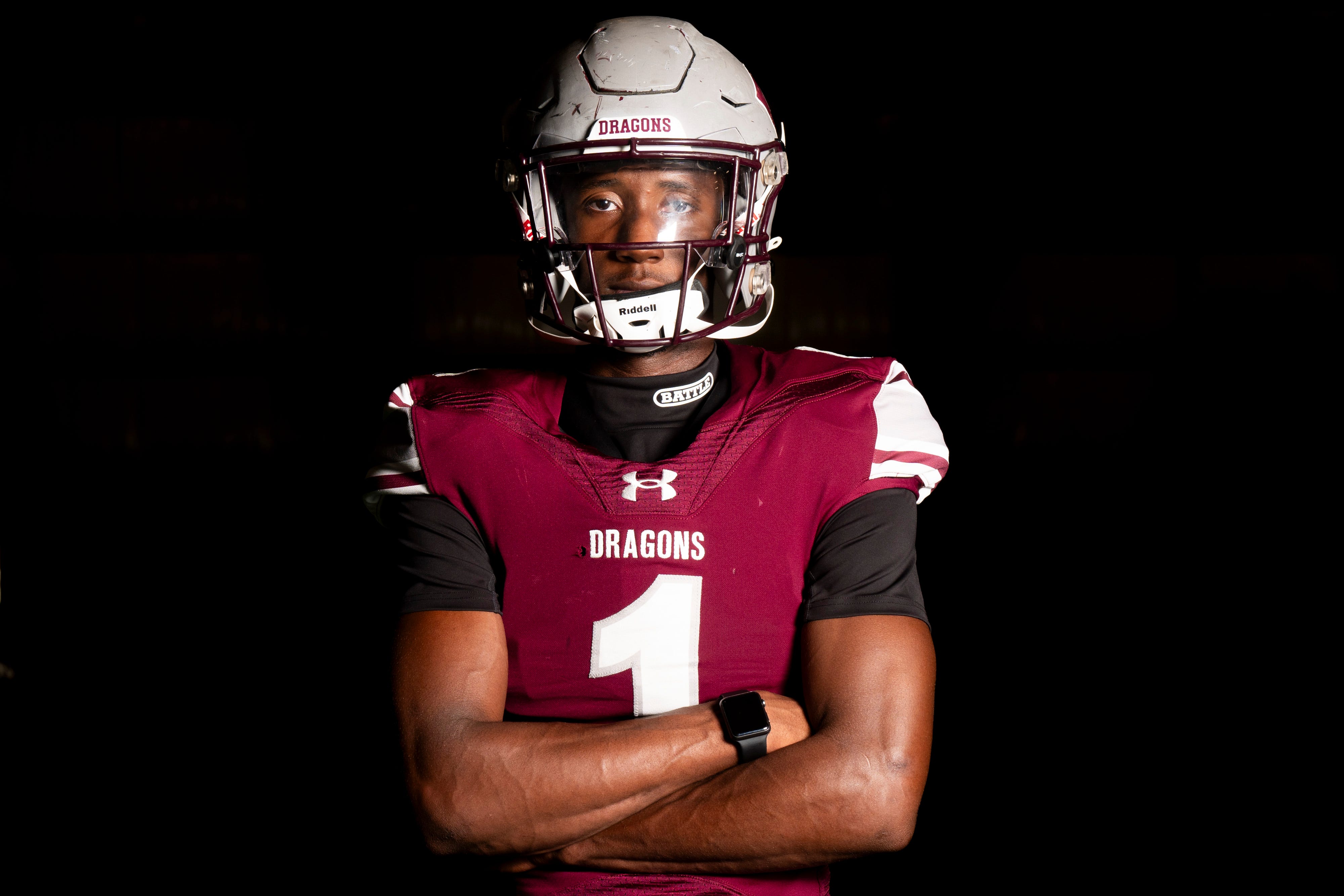 Collierville’s Tae Walden Jr. poses for a portrait as part of The Commercial Appeal’s Dandy Dozen at Collierville High School on July 22, 2026.