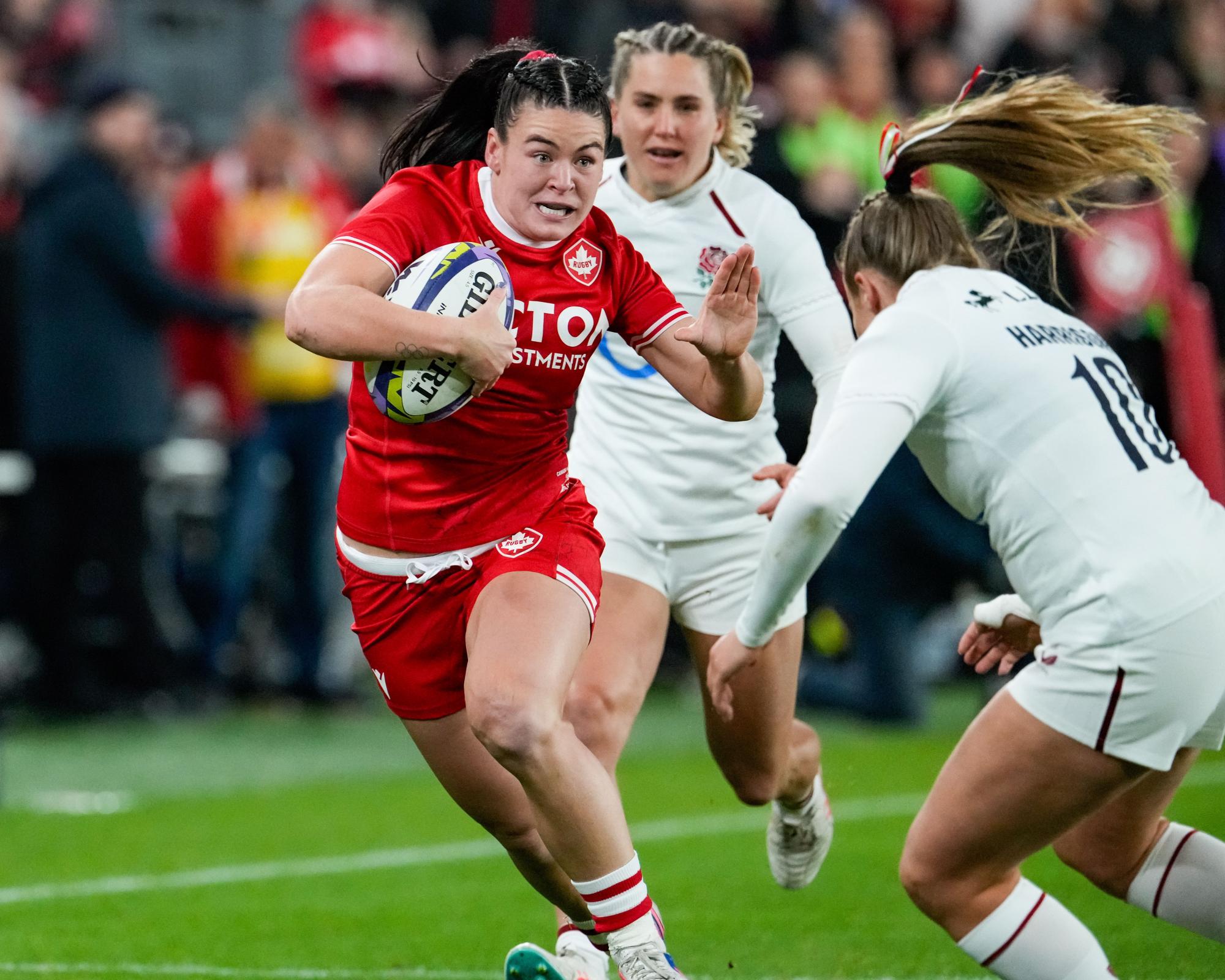 Red Roses' unbeaten streak ends in a thriller with last-gasp try from Canada