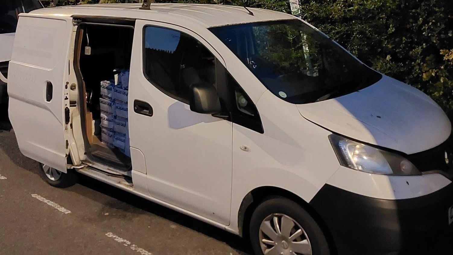 Van left idling leads police to laughing gas stash
