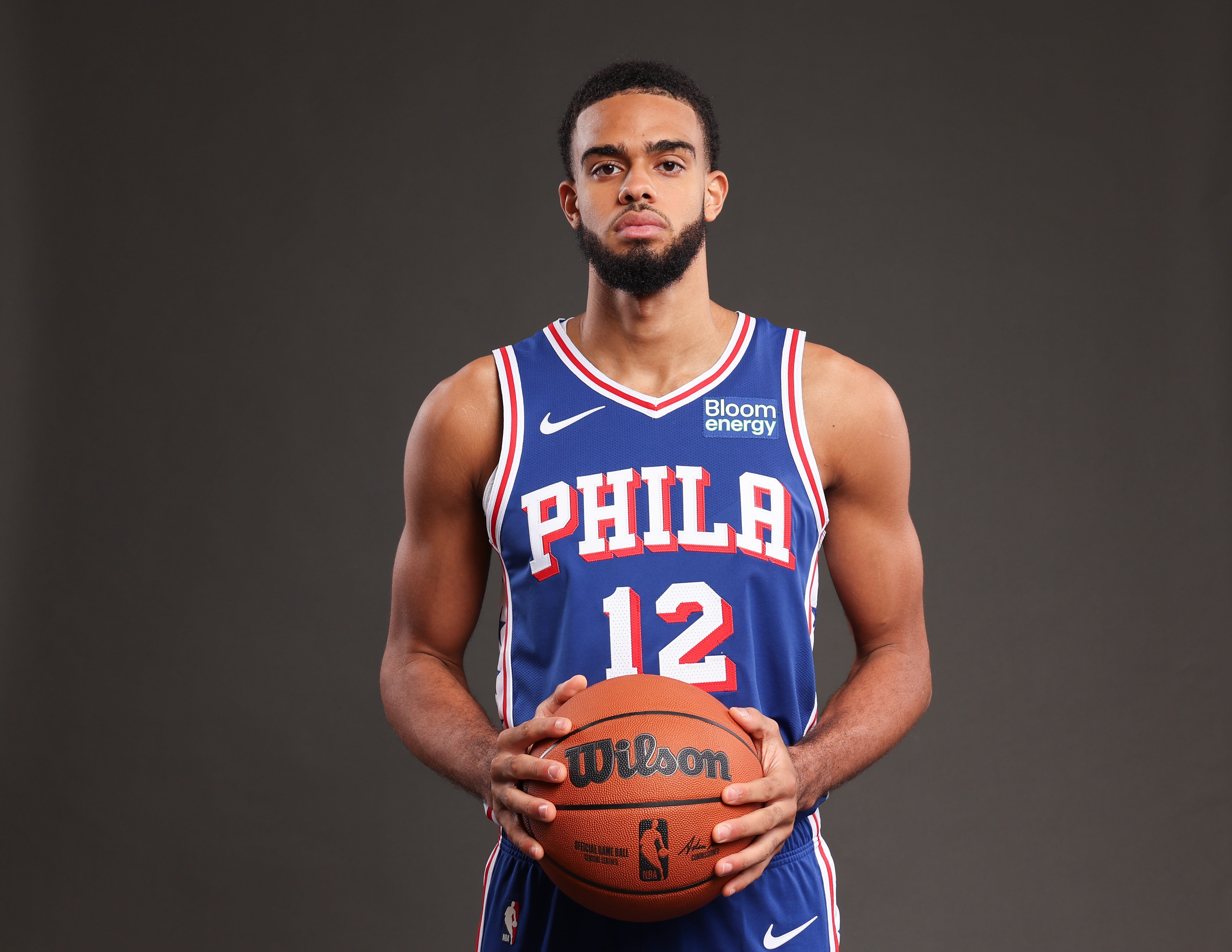 Sep 28, 2026; Camden, NJ, USA; Philadelphia 76ers Rayan Rupert poses for a photo during media day. Mandatory Credit: Bill Streicher-Imagn Images