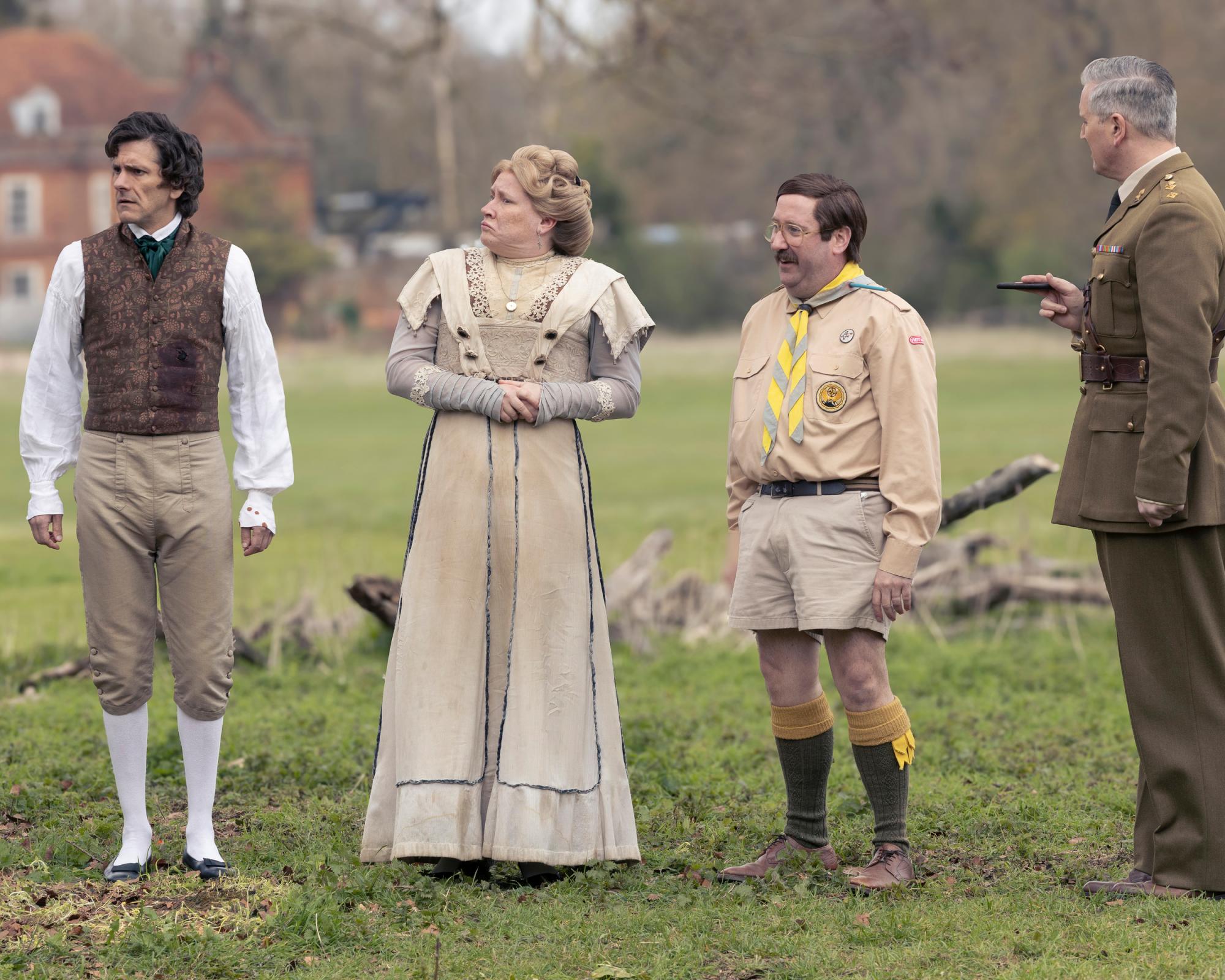 ‘We'll keep doing this if people pay us!' The cast of TV hit Ghosts on making a movie – and a caveman spinoff
