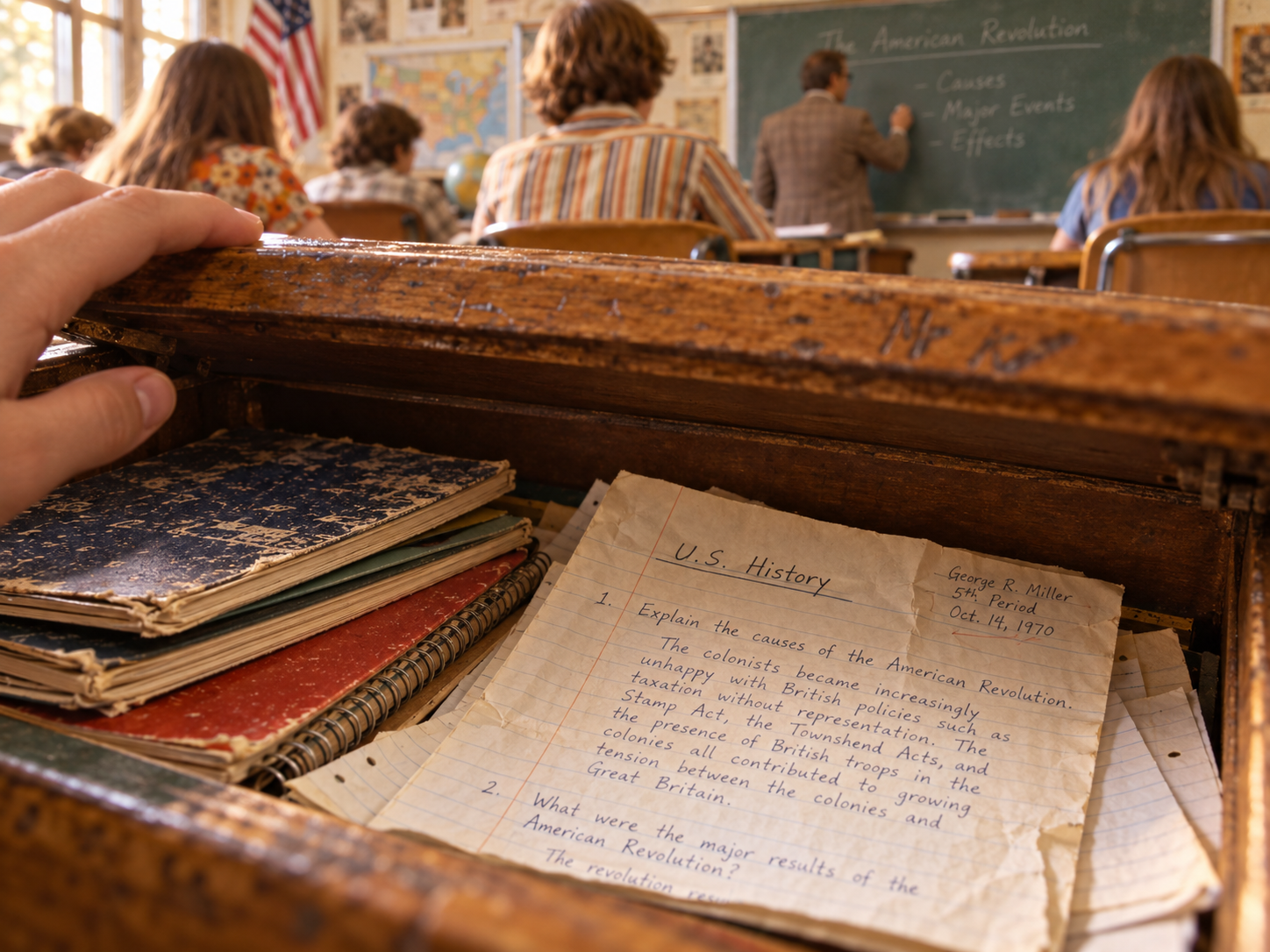 15 Objects Found Inside a 1970s School Desk - AOL
