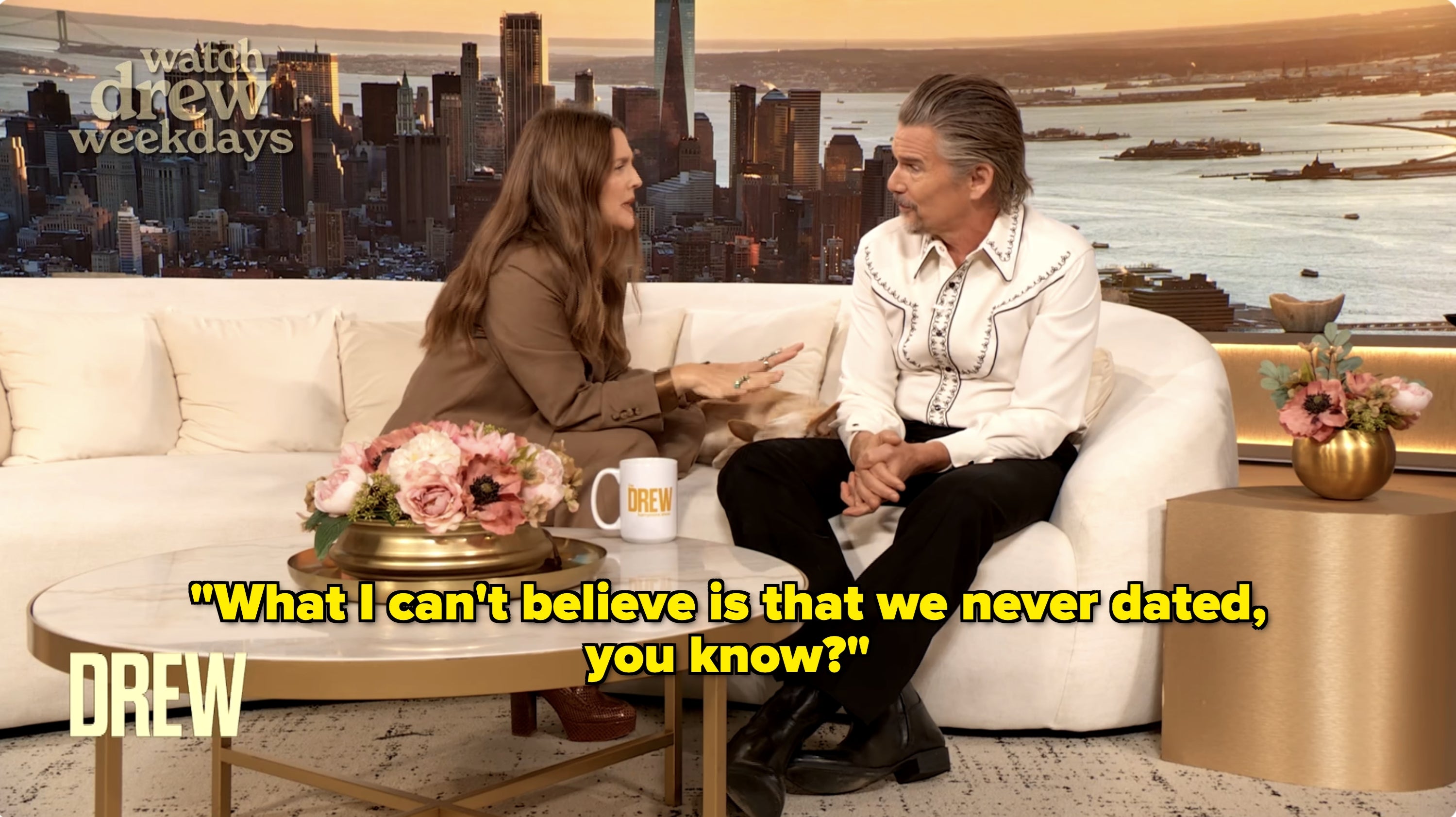 Ethan Hawke's Flirty Drew Barrymore Confession Has People Judging ...