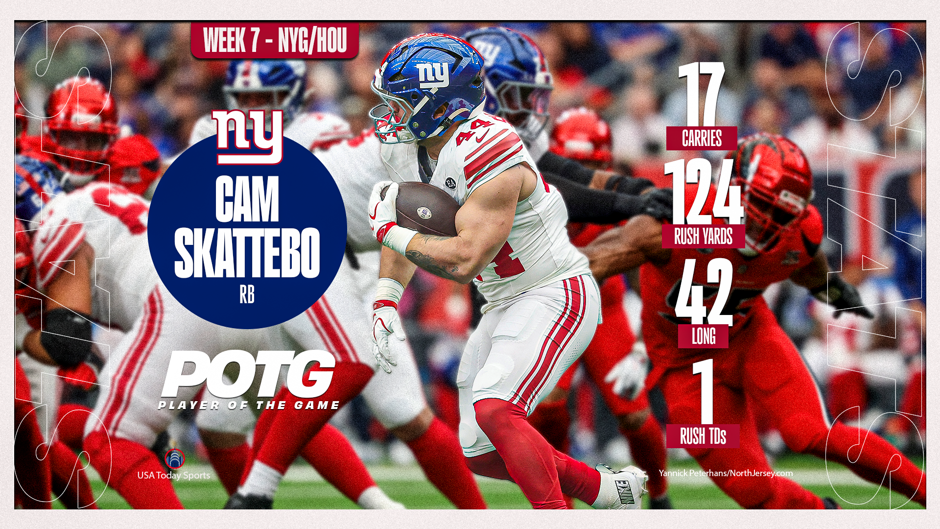 New York Giants vs. Houston Texans Player of the Game: RB Cam Skattebo