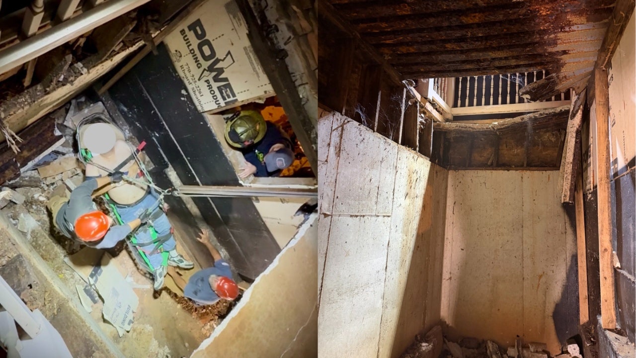 Pull Up Rope Ladders Firefighters rescue person trapped 20 feet under collapsed porch - AOL