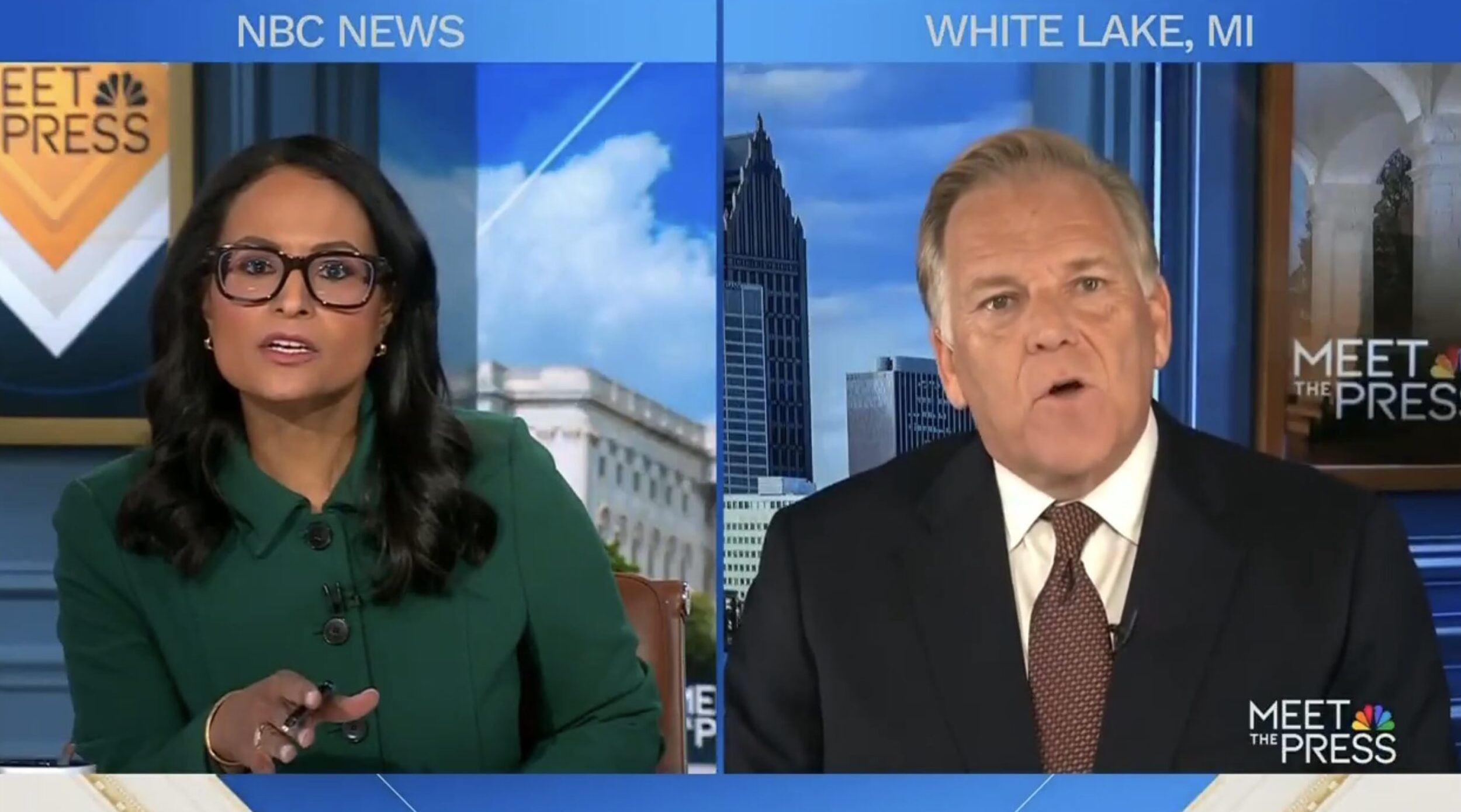 GOP Senate Hopeful Mike Rogers Repeatedly Dodges After NBC's Kristen Welker Asks Him Point Blank: ‘Are You a MAGA Republican?'