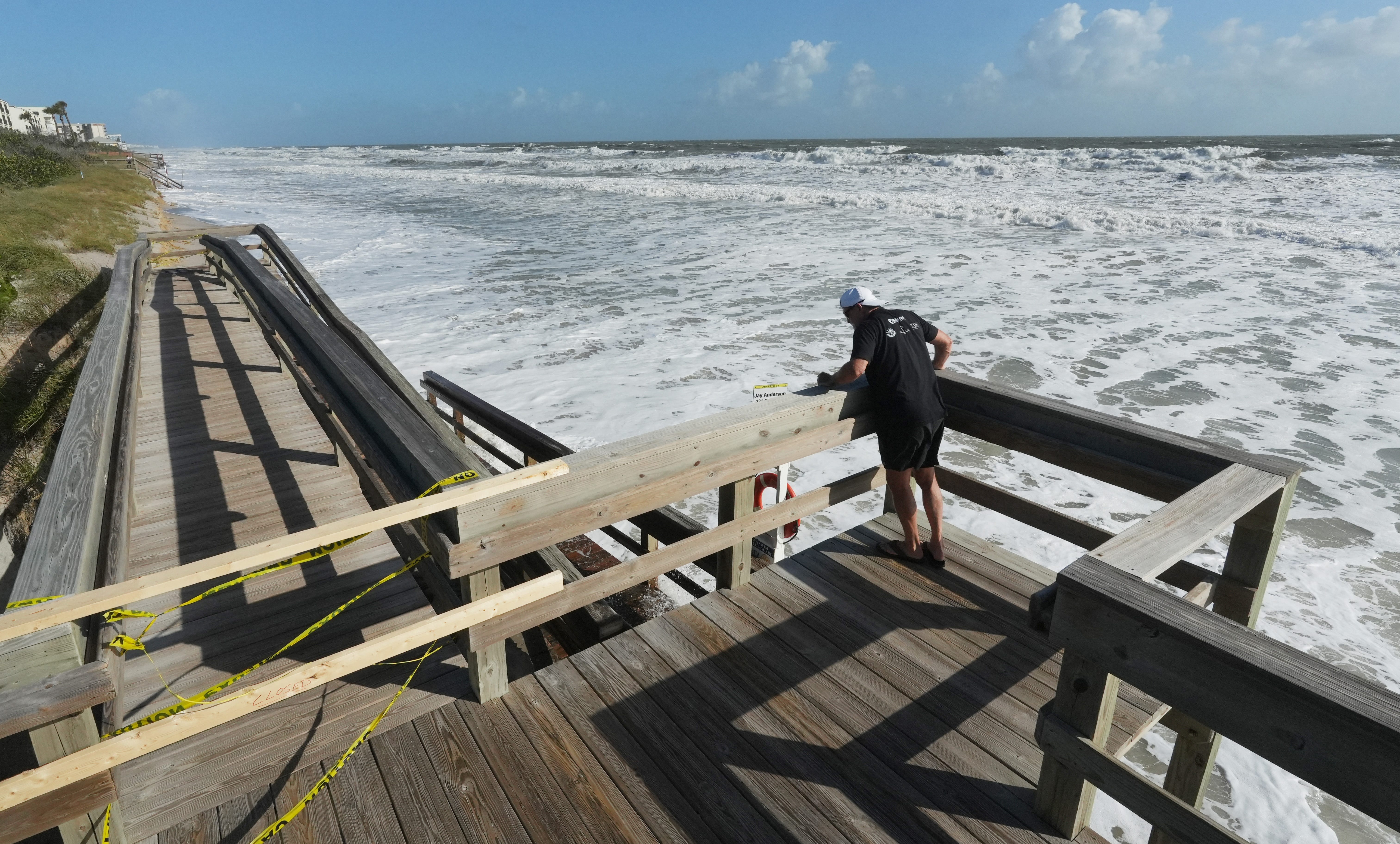 High Wind Sign King tides and winds batter Brevard County beaches - AOL