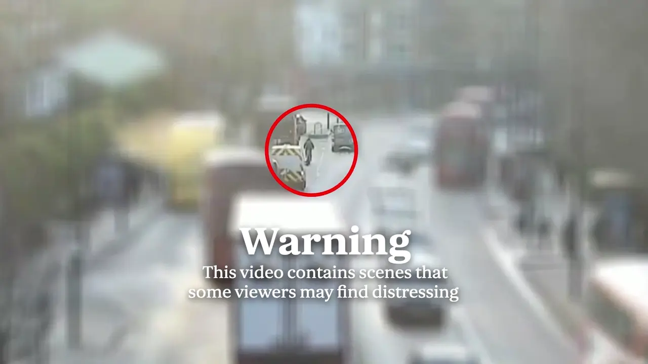 Shocking moment van driver deliberately mows down cyclist in road rage incident
