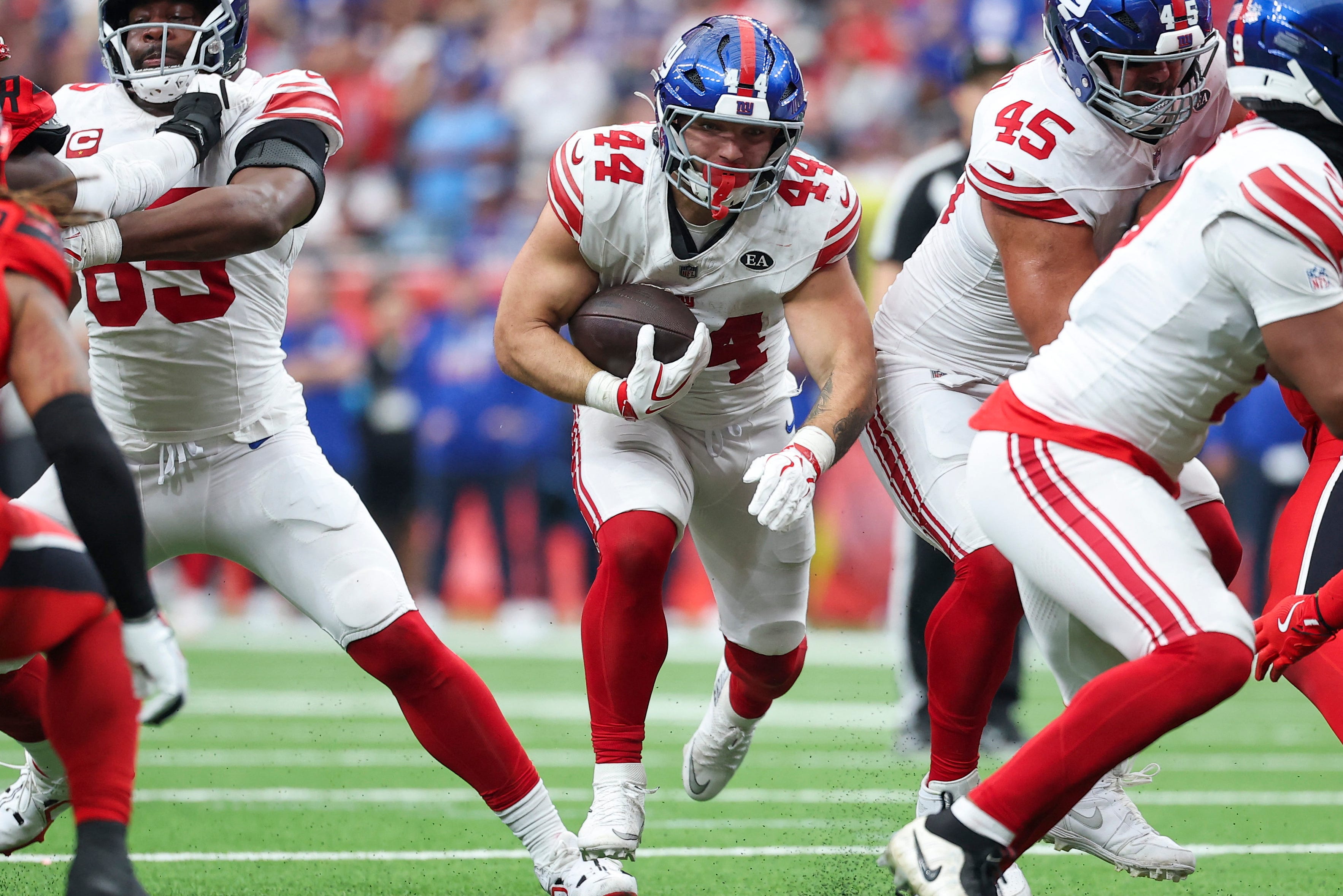 New York Giants' John Harbaugh wants NFL clarity on Cam Skattebo penalty