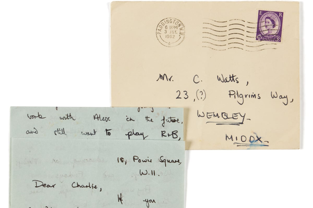 Watts Up Sign Brian Jones’s letter asking Charlie Watts to join Rolling Stones to be ...