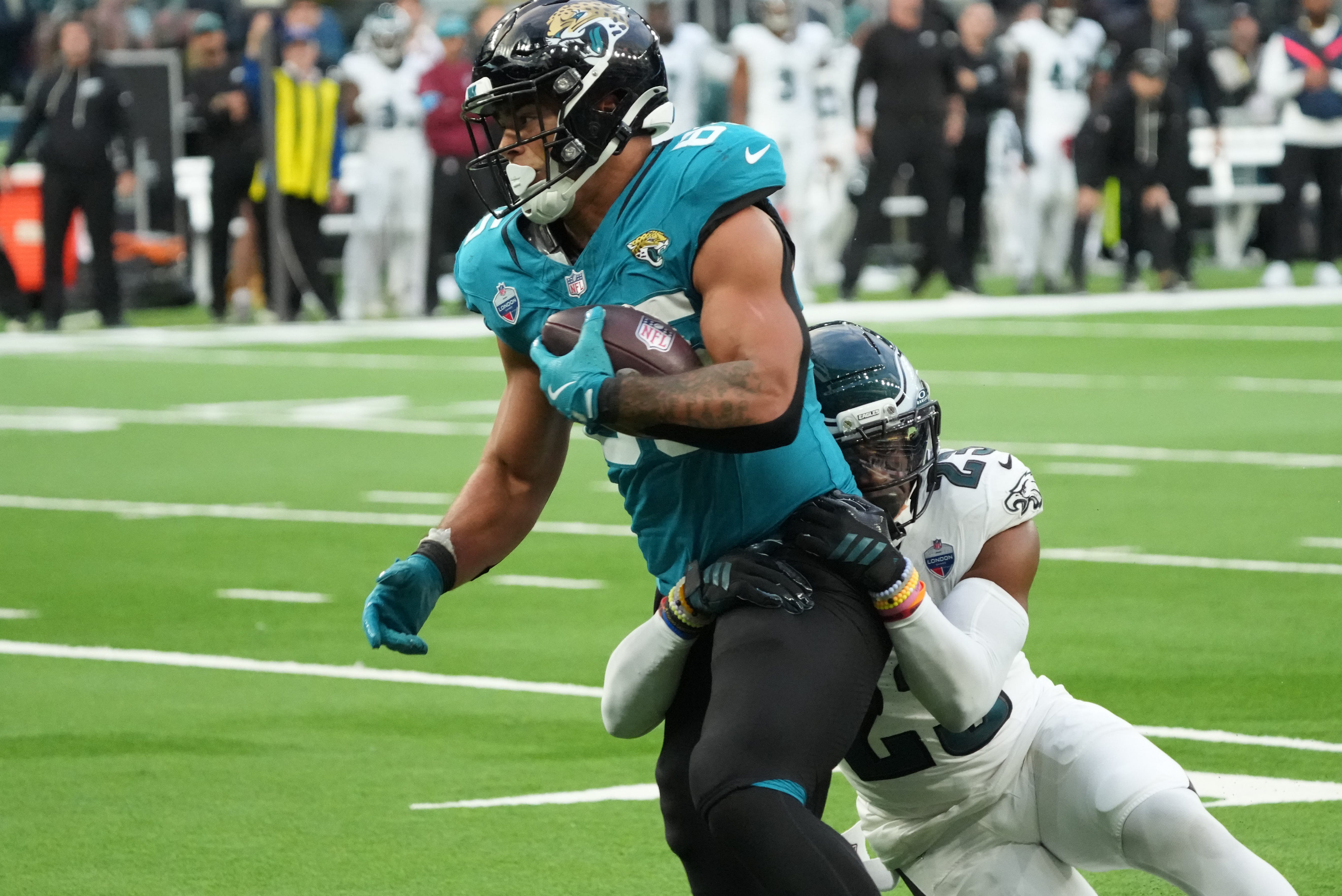 Brenton Strange takes part in practice - AOL