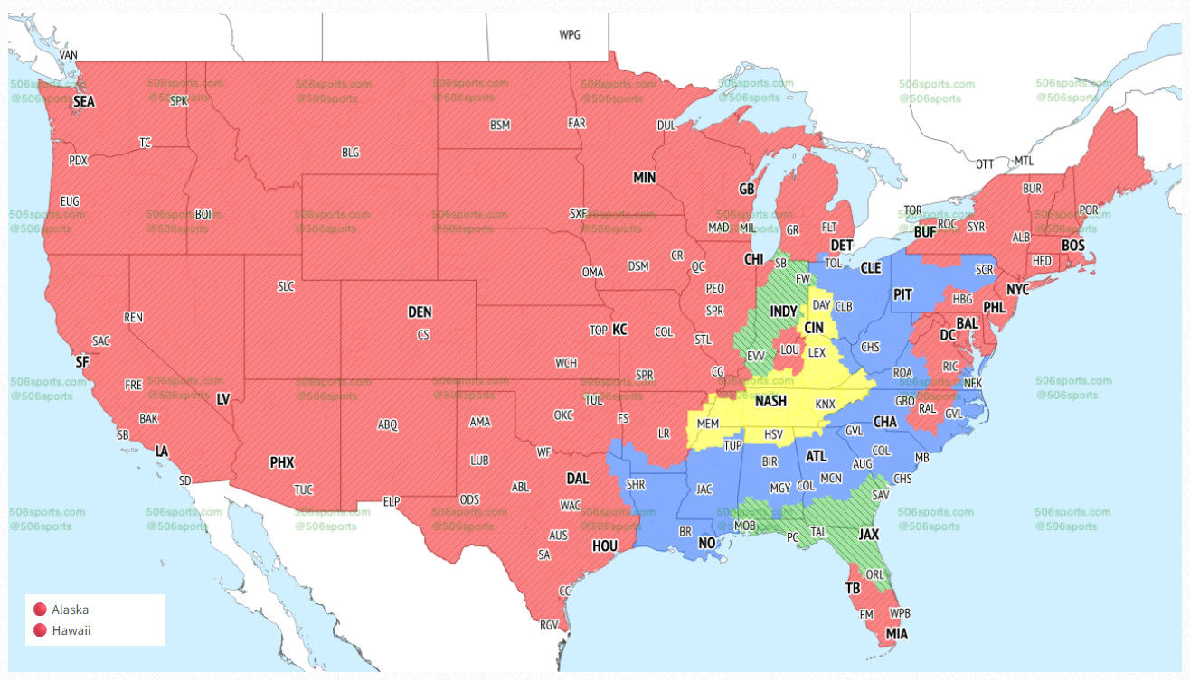 NFL Week 8 television maps: Tennessee Titans vs. Cincinnati Bengals