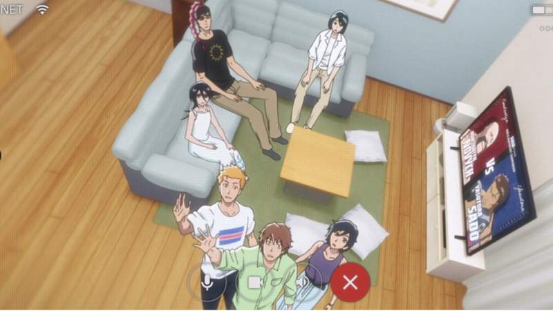 Characters in a video call with Uryu - Source: Studio Pierrot