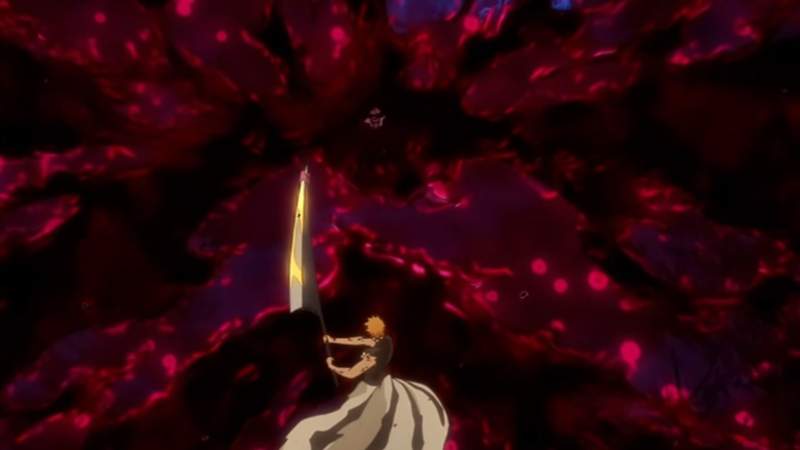 Ichigo slashes Yhwach - Source: Studio Pierrot