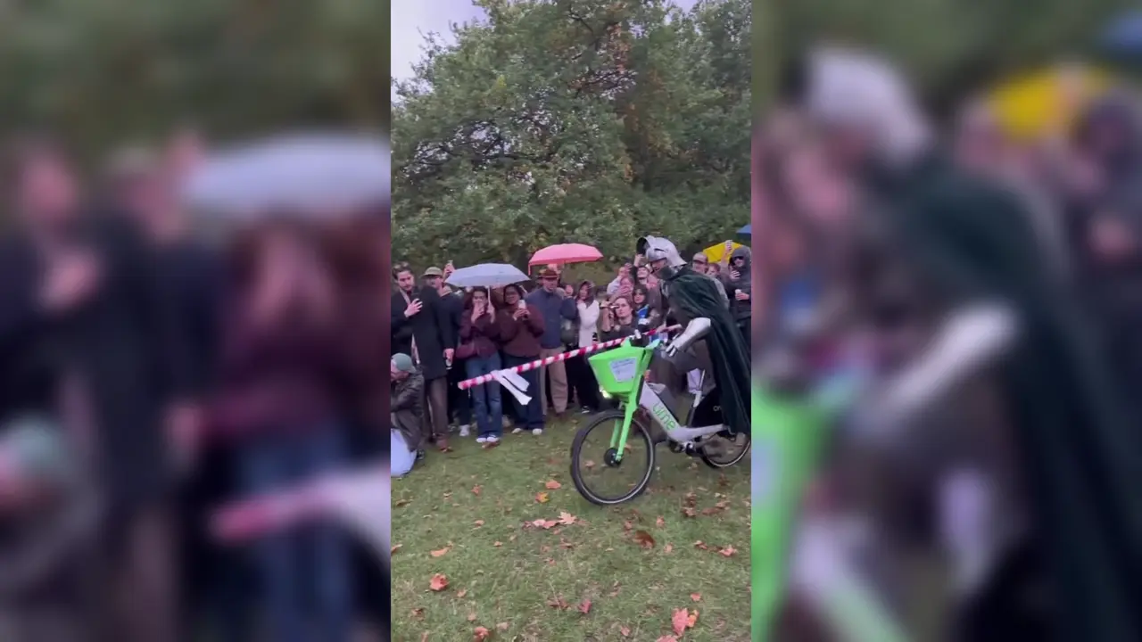 Lime bike jousting is legitimate medieval sport, professional claims ahead of rematch