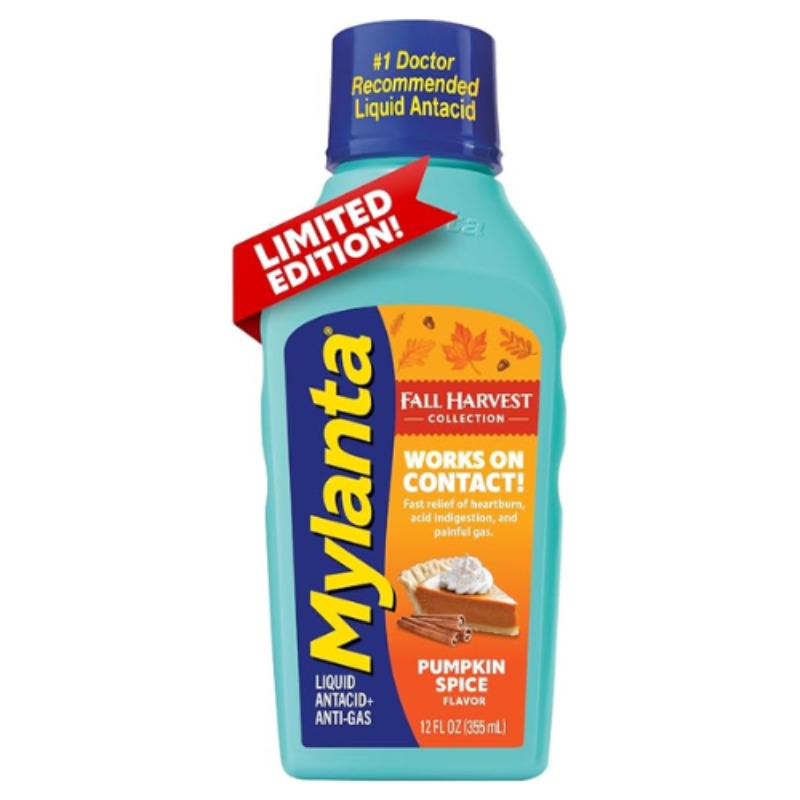 Mylanta Heartburn & Gas Relief Liquid Antacid, Pumpkin Spice