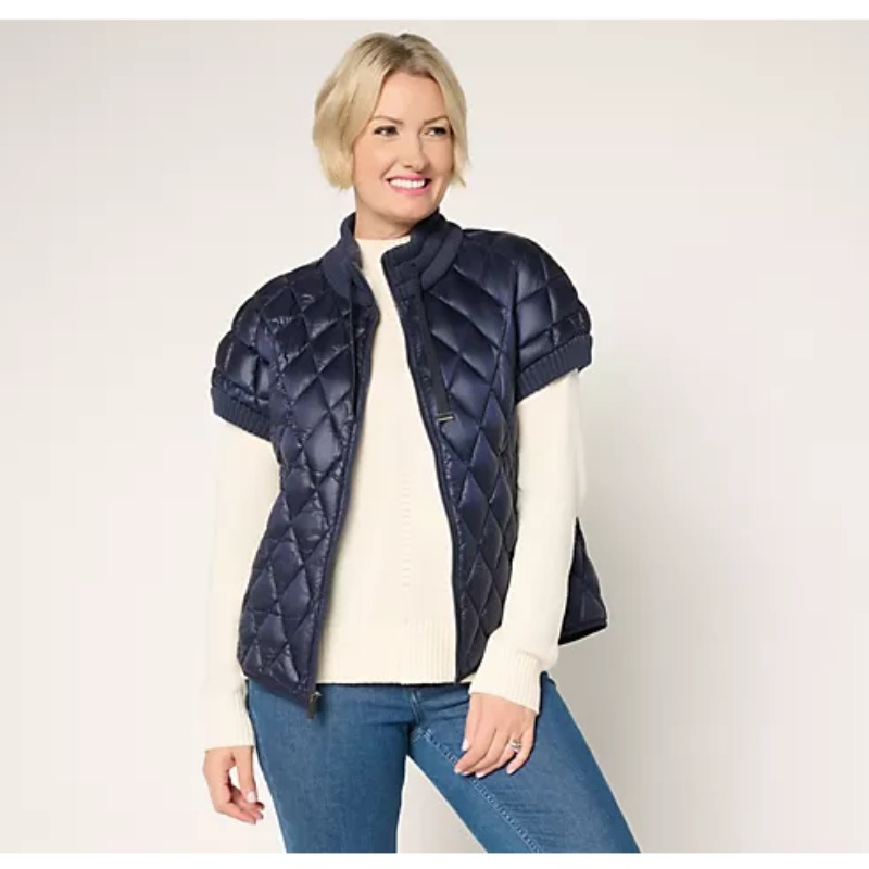 Diamond Quilted Short-Sleeve Jacket